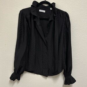 Equipment Femme Black Polka Dot Blouse